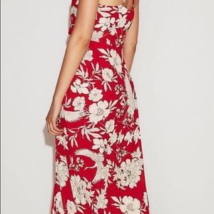 Express Red Floral Maxi Dress